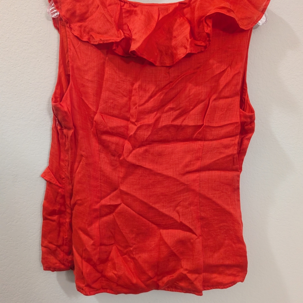 Boden Vibrant Red Ruffle Blouse - Picture 3 of 9